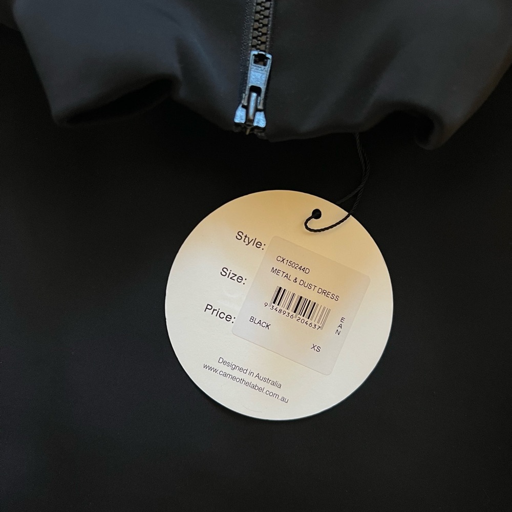 New Cameo Black Midi Dress with High Collar - Picture 13 of 13